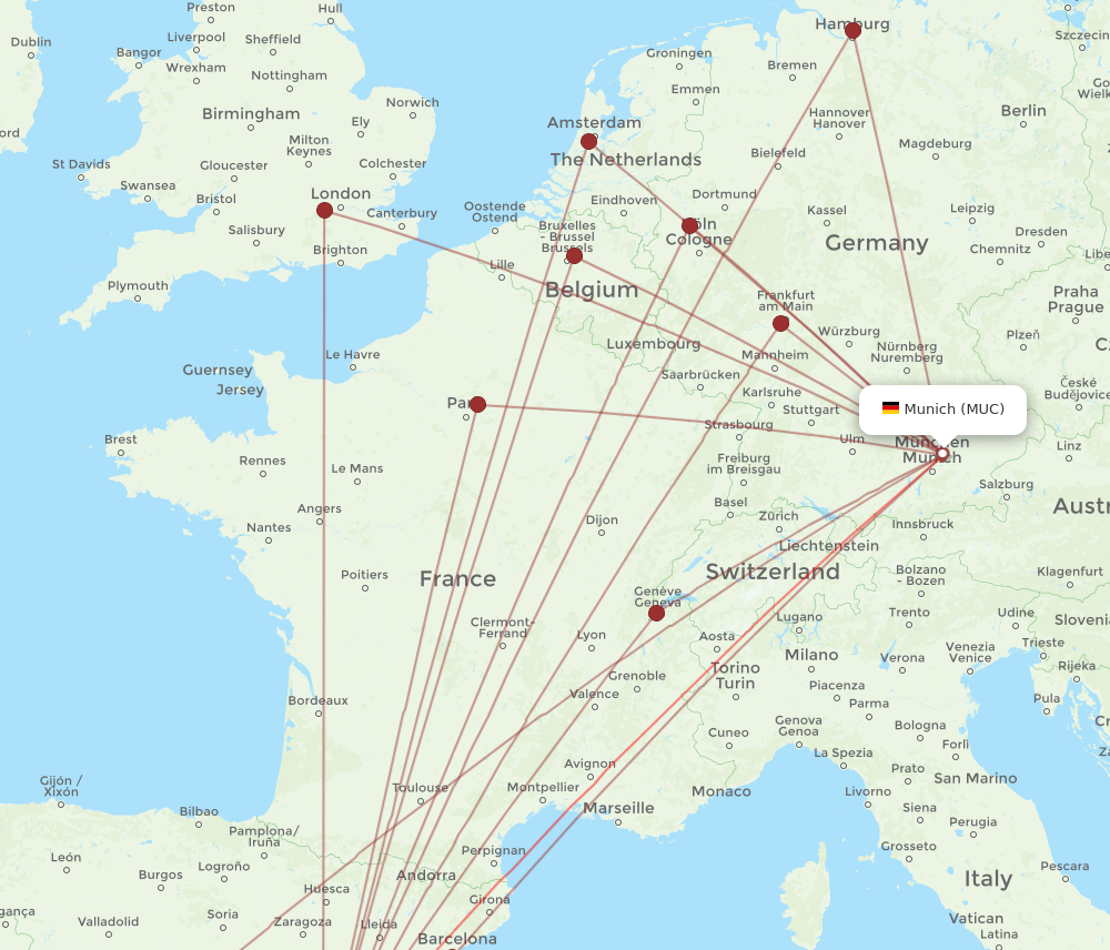 MUC to VLC flights and routes map