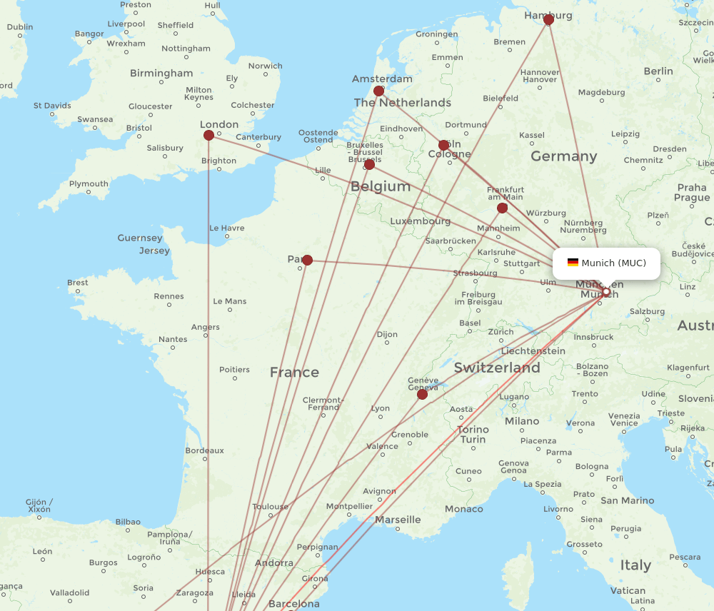 MUC-VLC flight routes