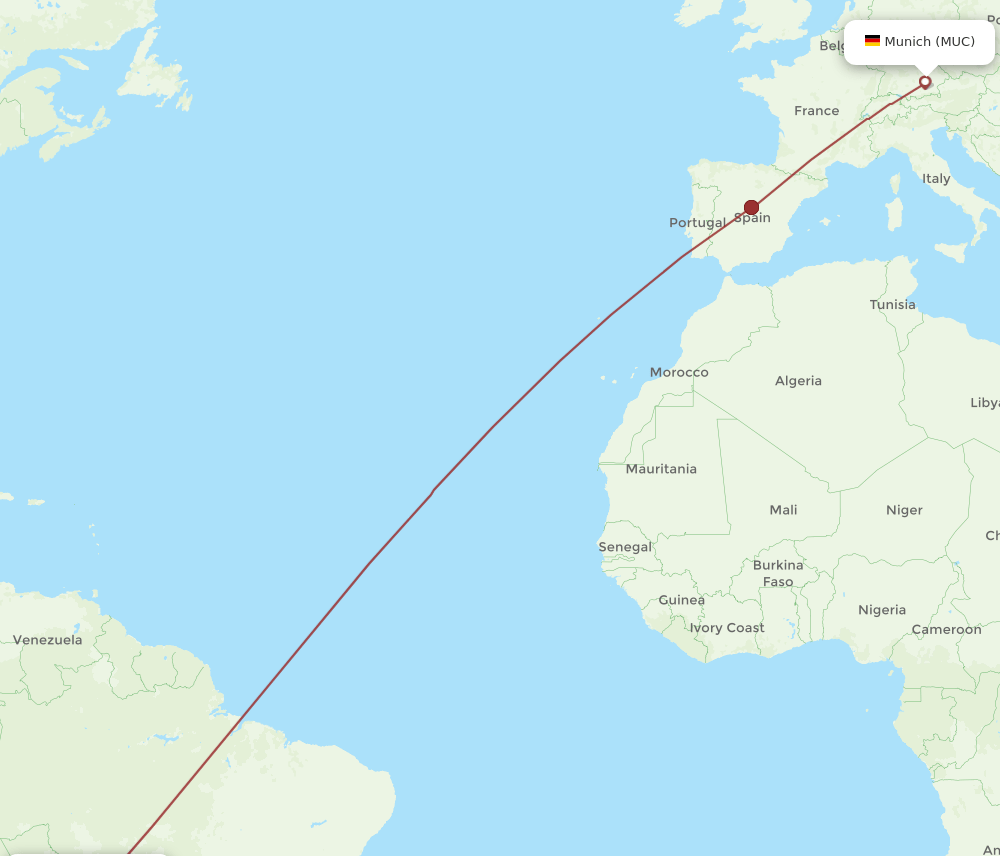 MUC-VVI flight routes