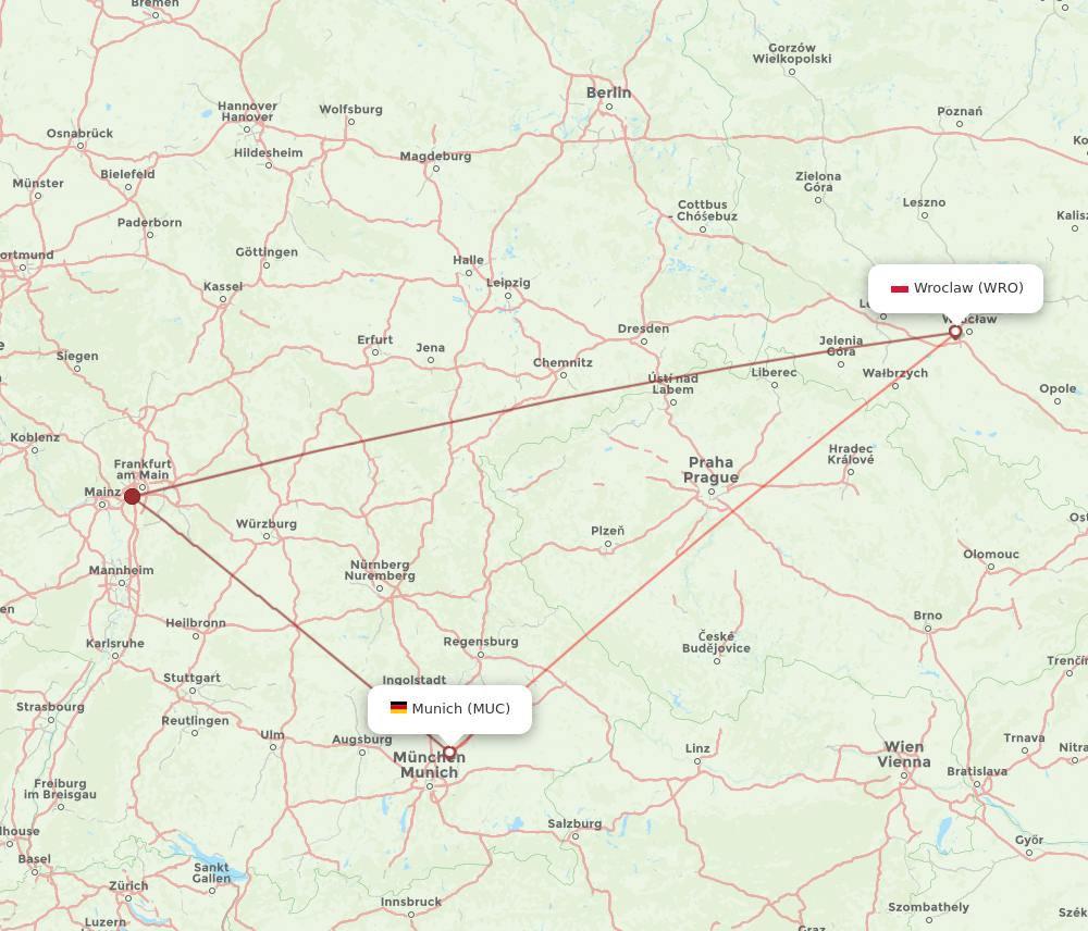 MUC-WRO flight routes