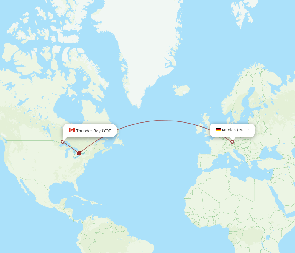 MUC-YQT flight routes