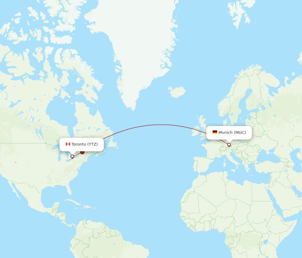 MUC-YTZ flight routes