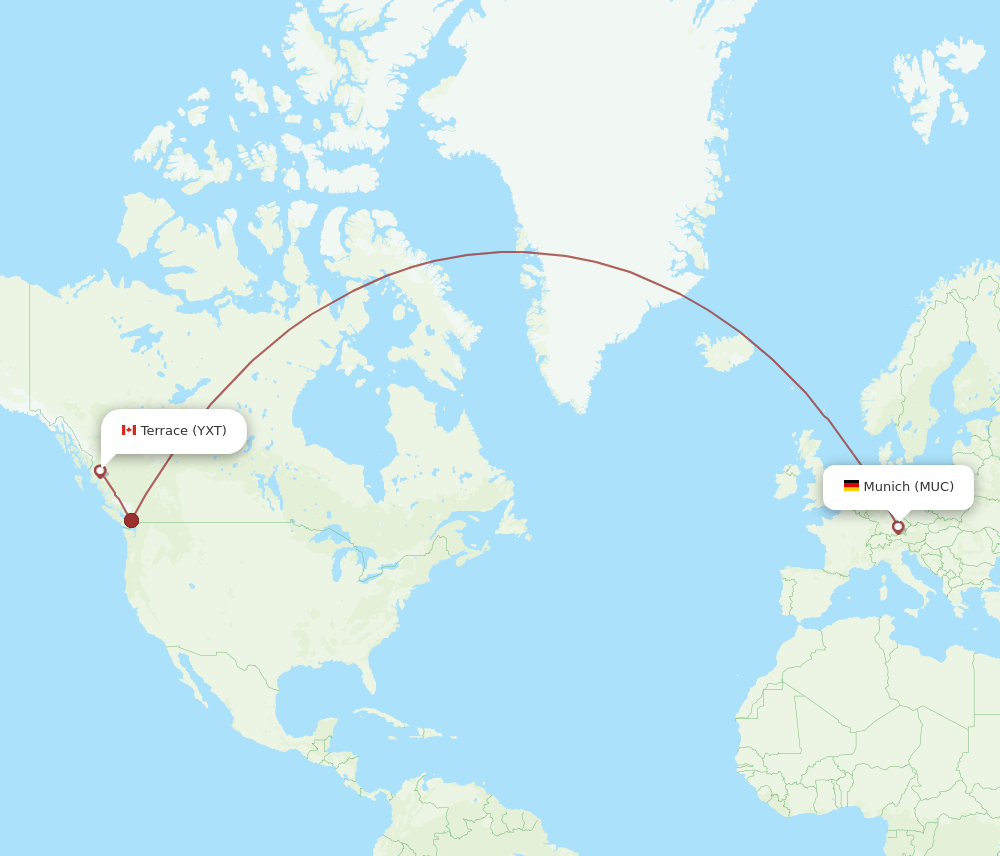 Terrace - Munich route map and flight paths