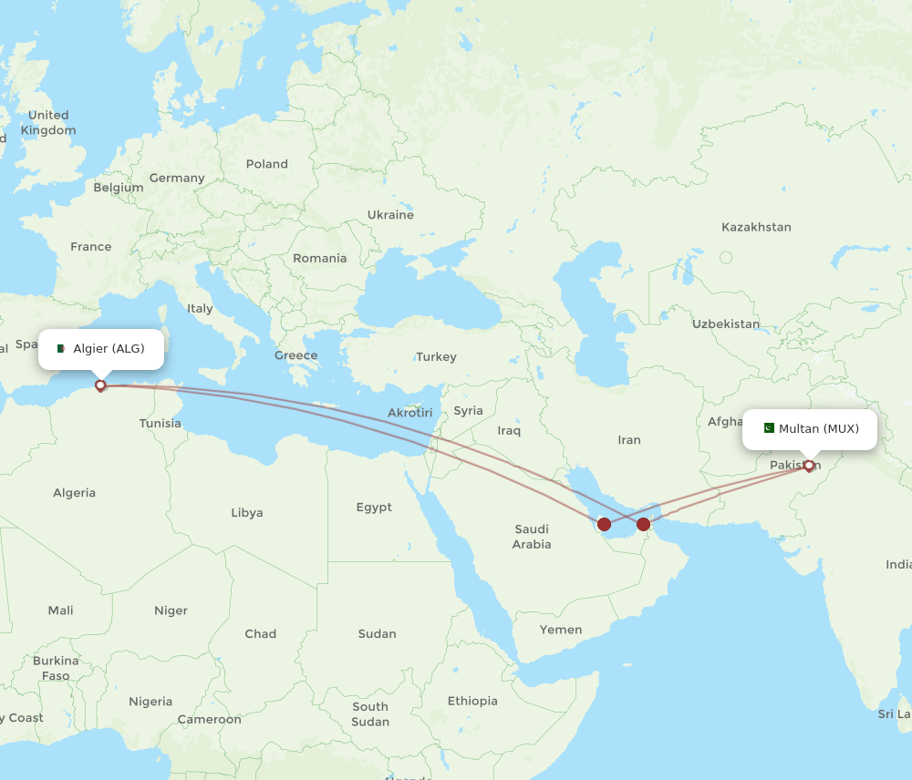 MUX-ALG flight routes