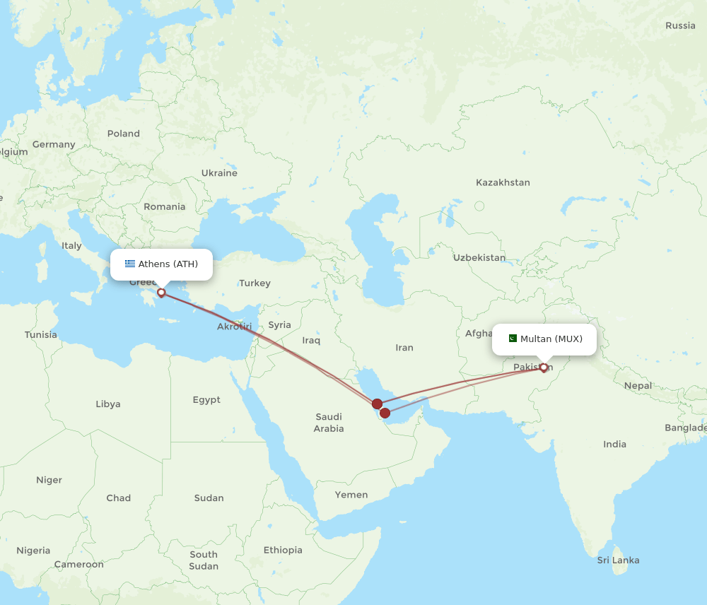 MUX-ATH flight routes