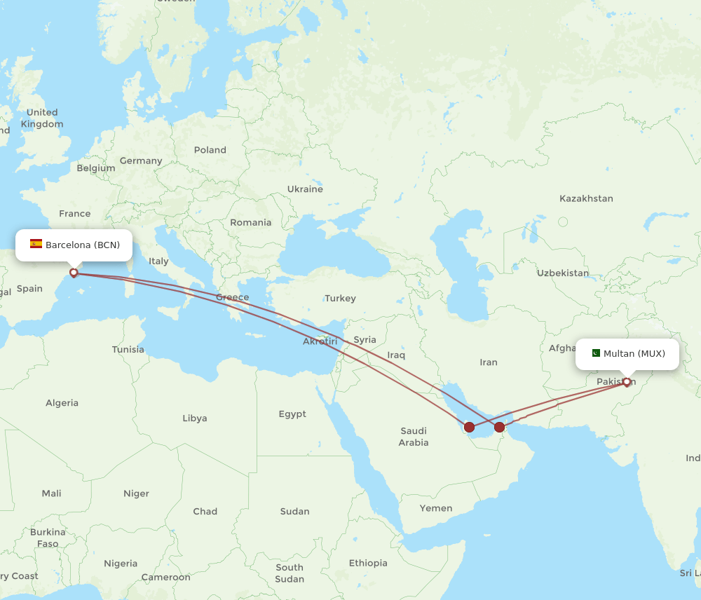 MUX-BCN flight routes