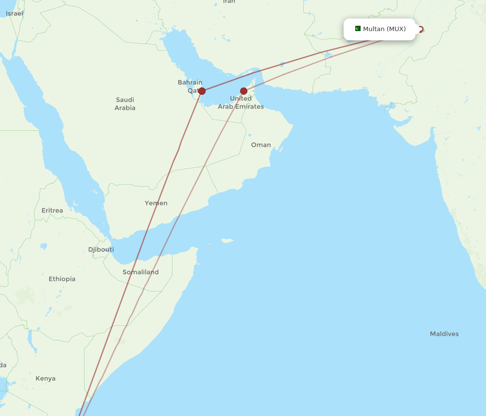 MUX-DAR flight routes