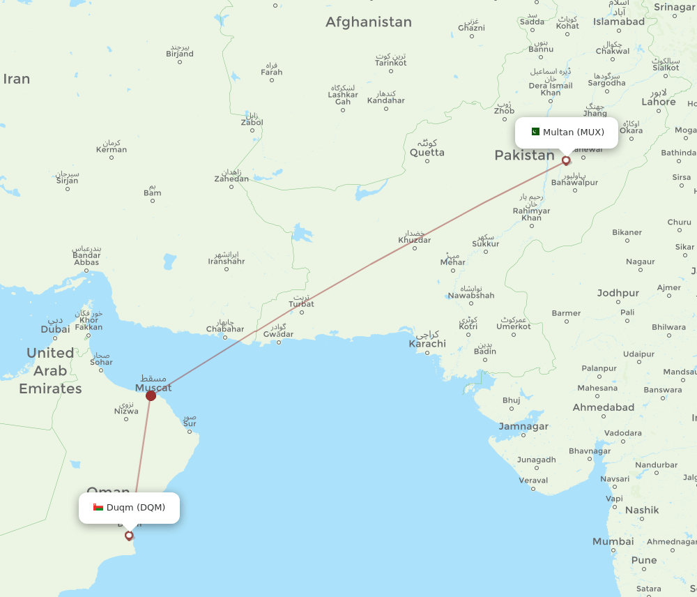 MUX-DQM flight routes