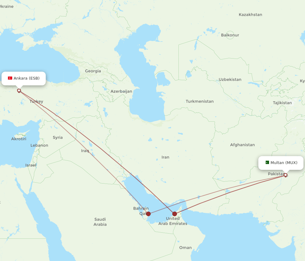 MUX-ESB flight routes