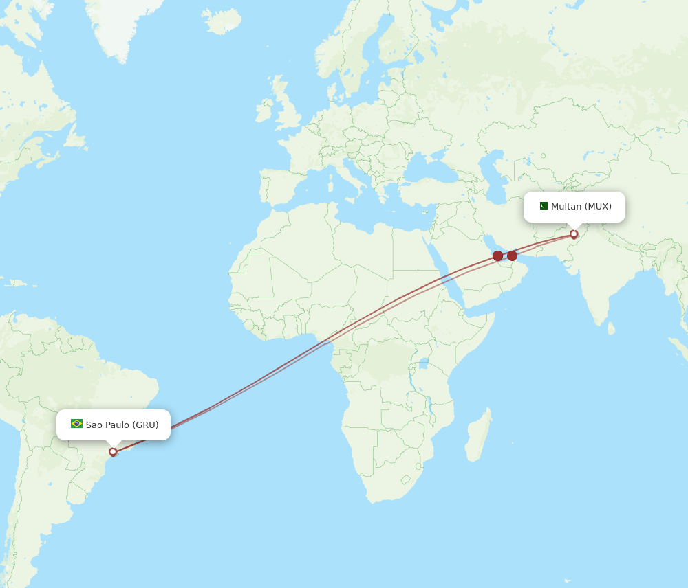 MUX-GRU flight routes