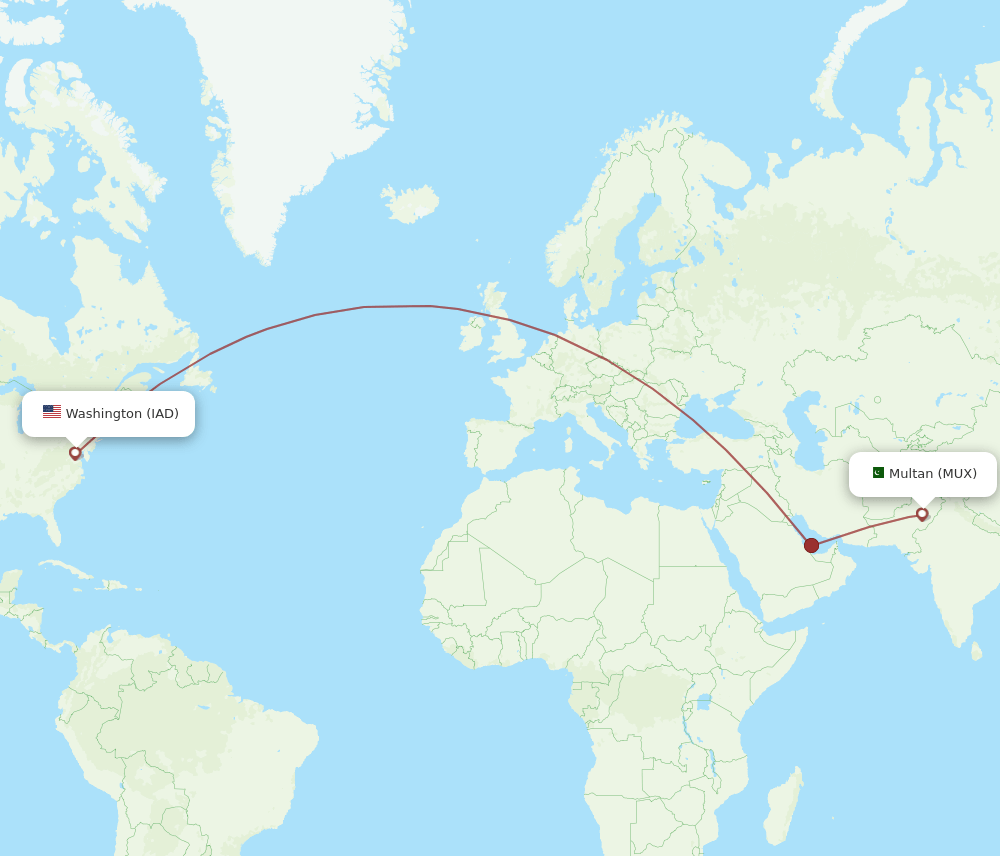 MUX-IAD flight routes