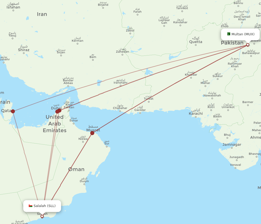 MUX-SLL flight routes