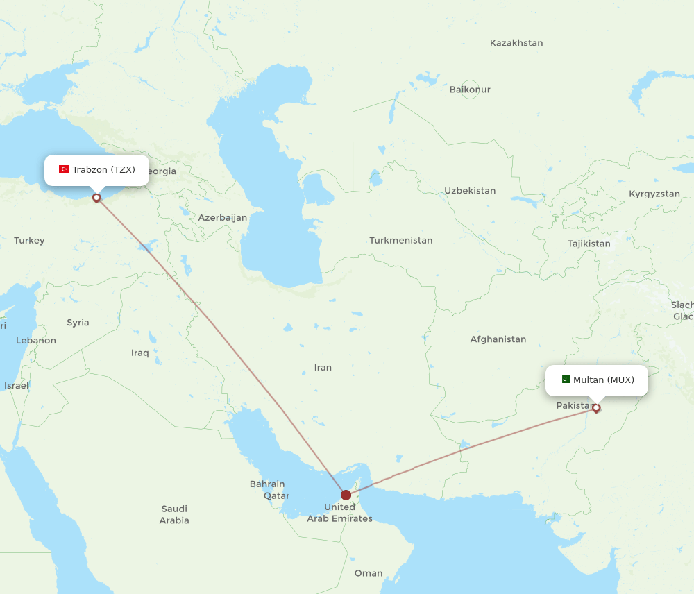 MUX-TZX flight routes