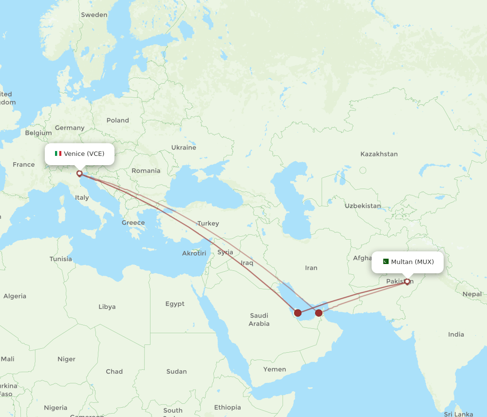 MUX-VCE flight routes