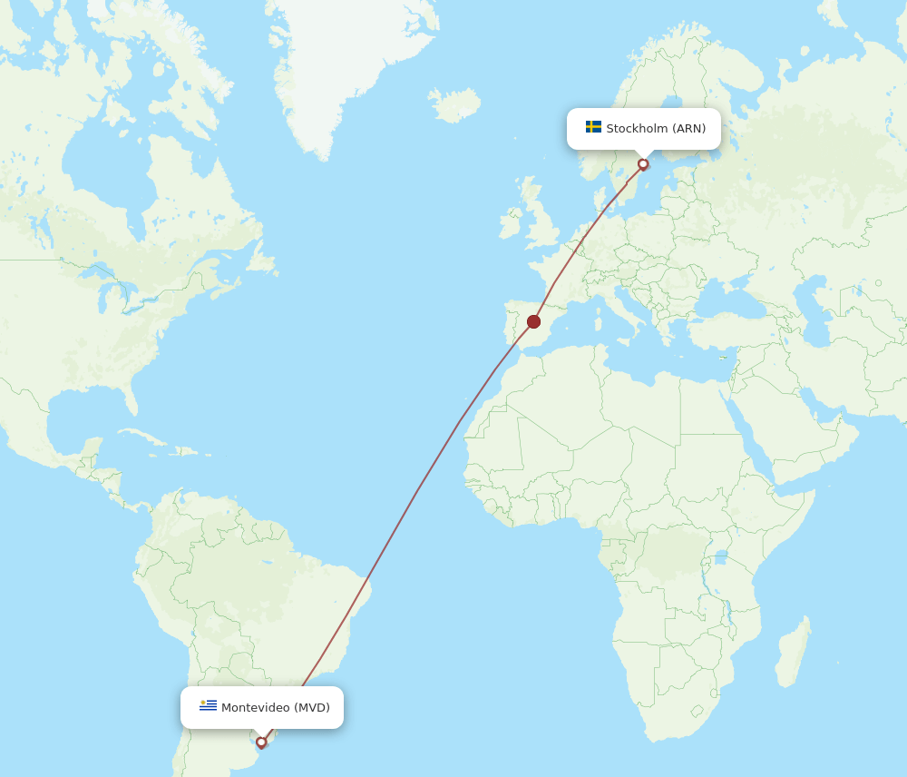 MVD-ARN flight routes