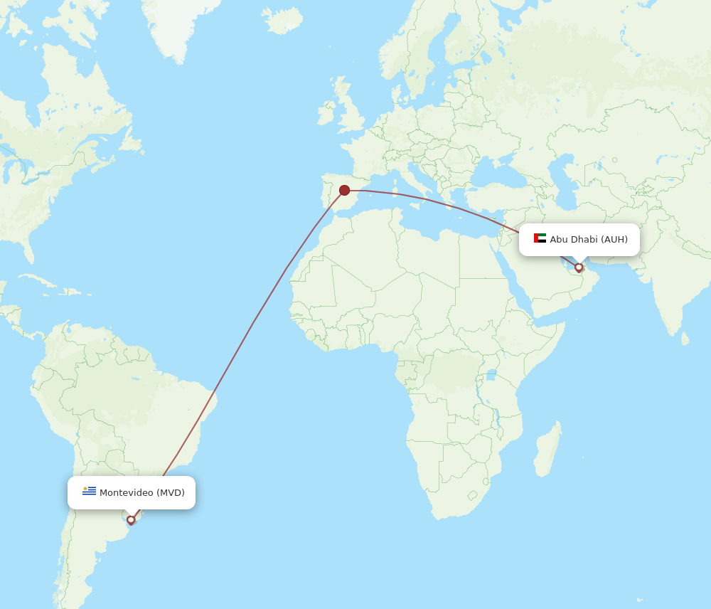 MVD-AUH flight routes