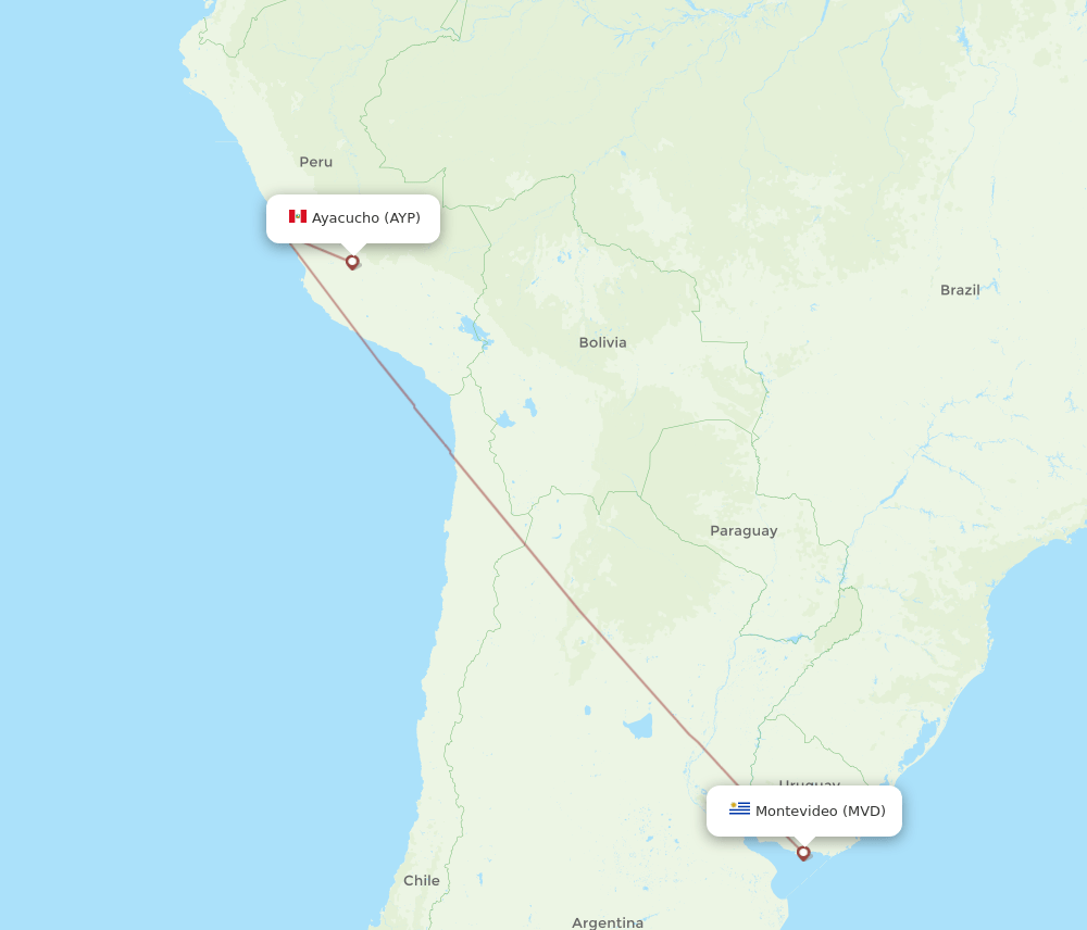 MVD to AYP flights and routes map