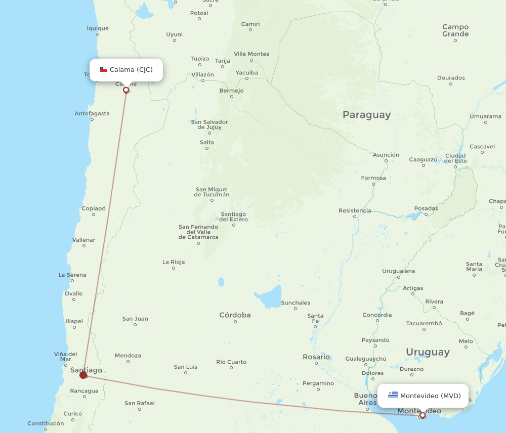 MVD-CJC flight routes
