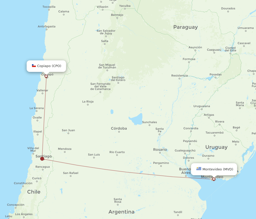 MVD-CPO flight routes