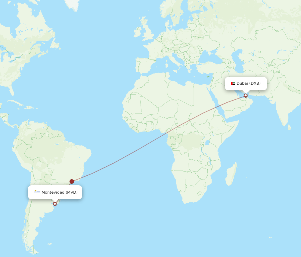 MVD-DXB flight routes