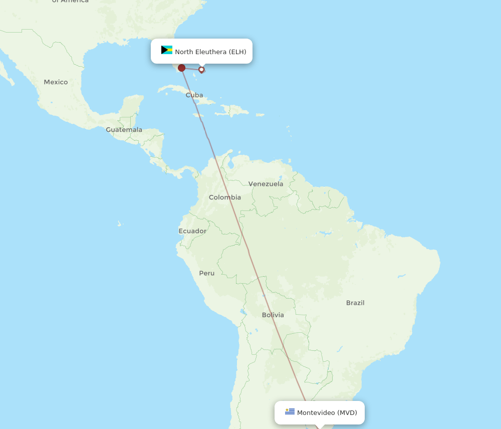 MVD-ELH flight routes