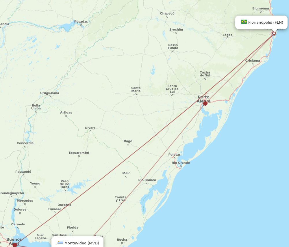 MVD-FLN flight routes