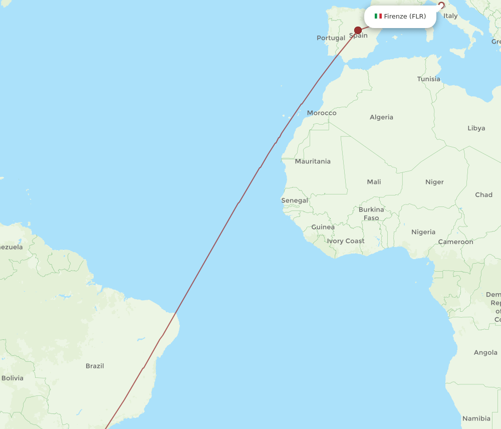 MVD to FLR flights and routes map