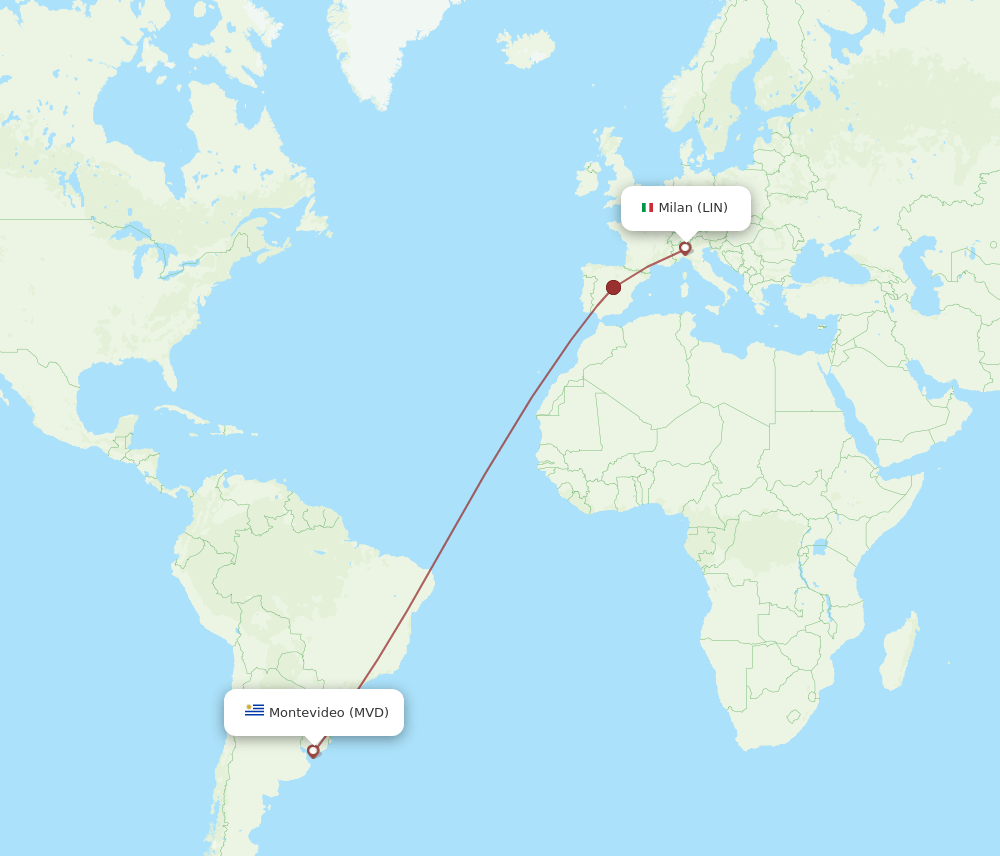 MVD-LIN flight routes