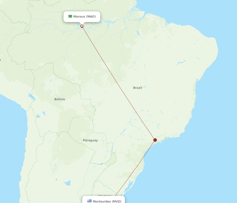 MVD to MAO flights and routes map