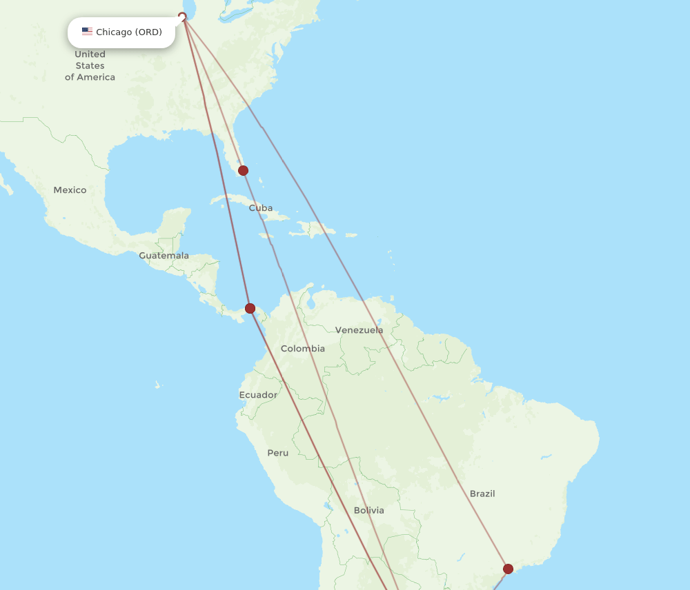 MVD-ORD flight routes