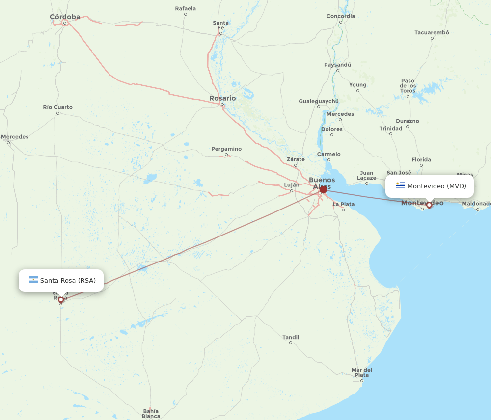 MVD to RSA flights and routes map