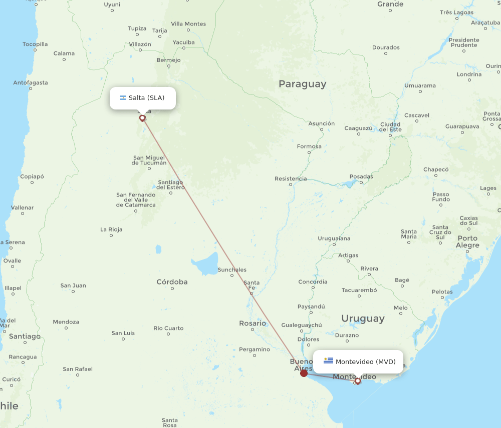 MVD-SLA flight routes