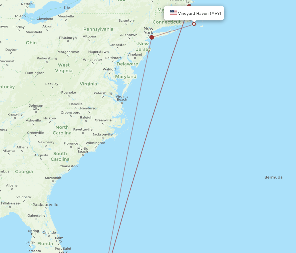 MVY to NAS flights and routes map
