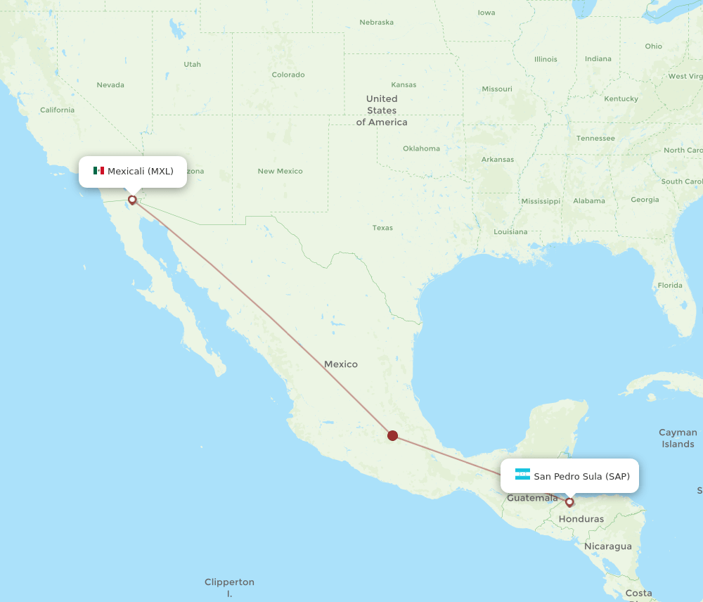 MXL-SAP flight routes