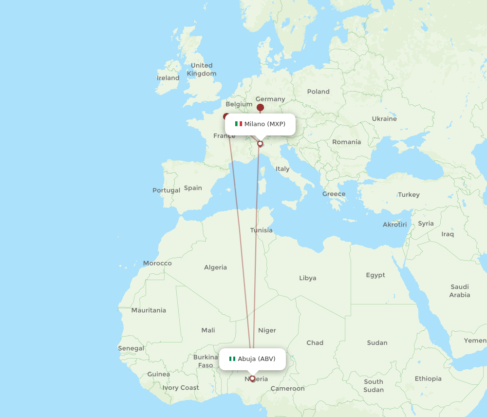 MXP-ABV flight routes