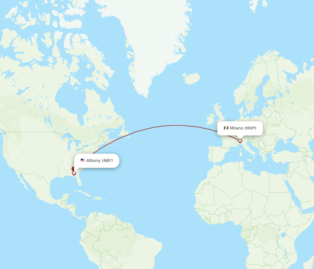 MXP-ABY flight routes
