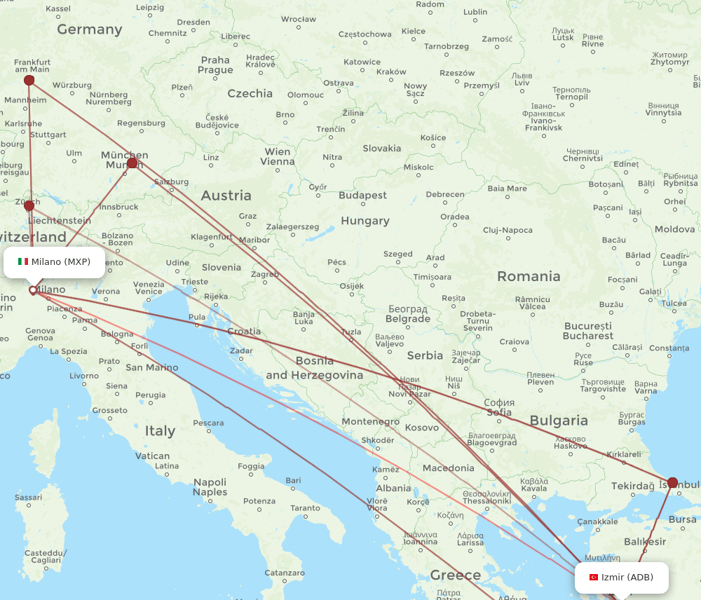 MXP-ADB flight routes