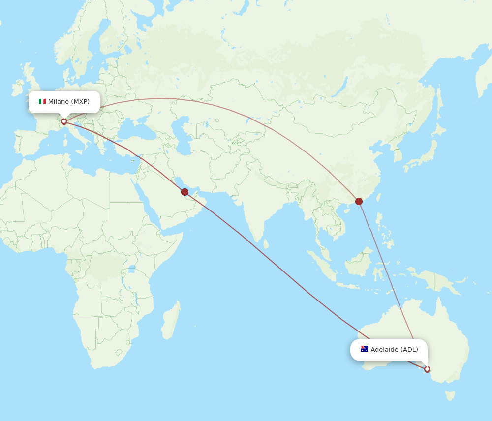 MXP-ADL flight routes