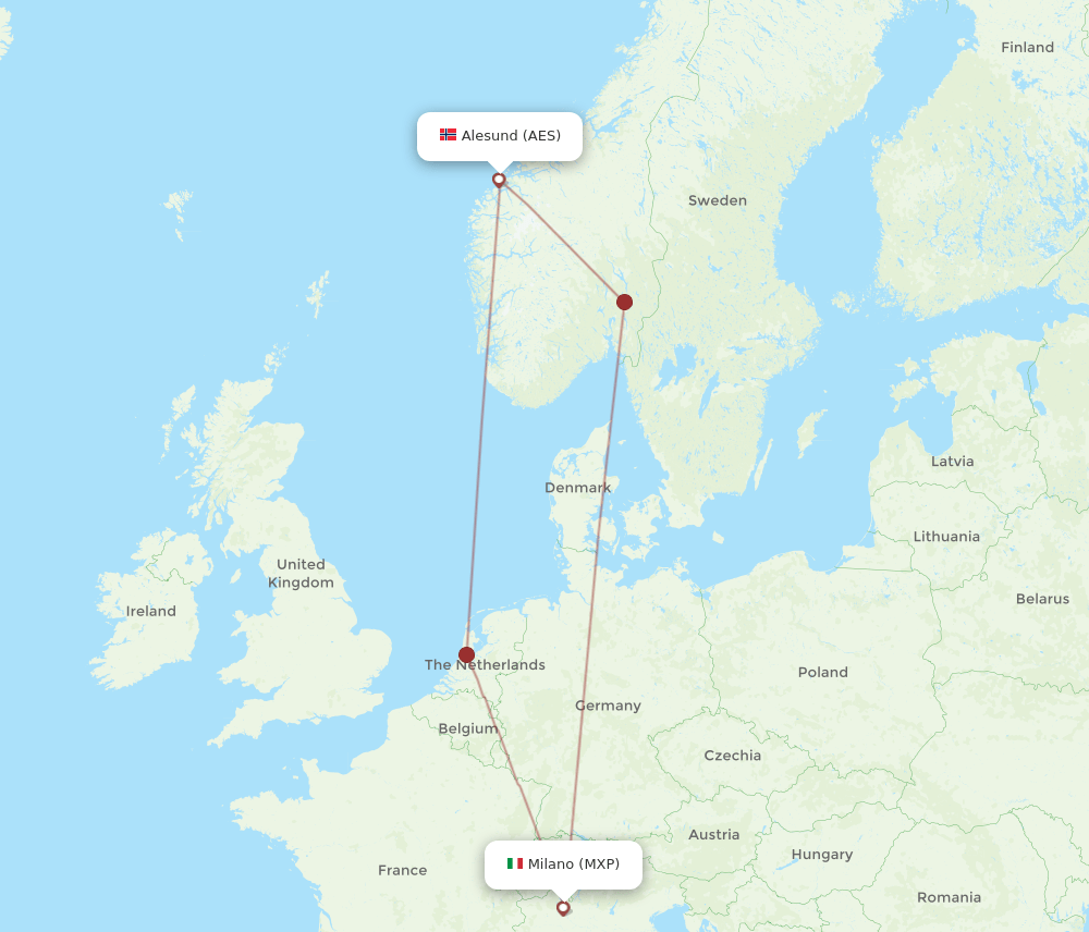 MXP-AES flight routes