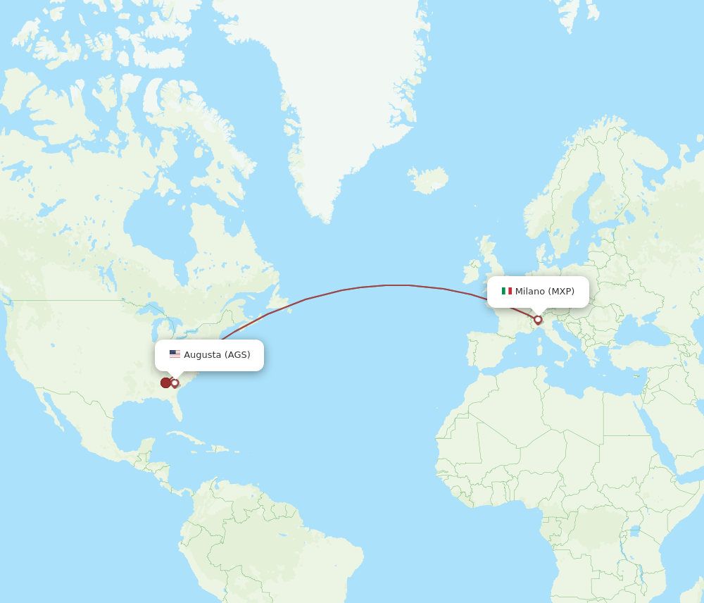 MXP-AGS flight routes
