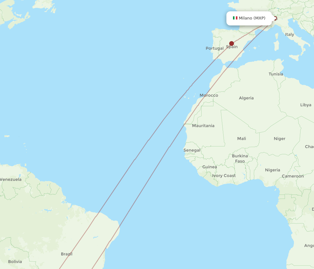 MXP-ASU flight routes
