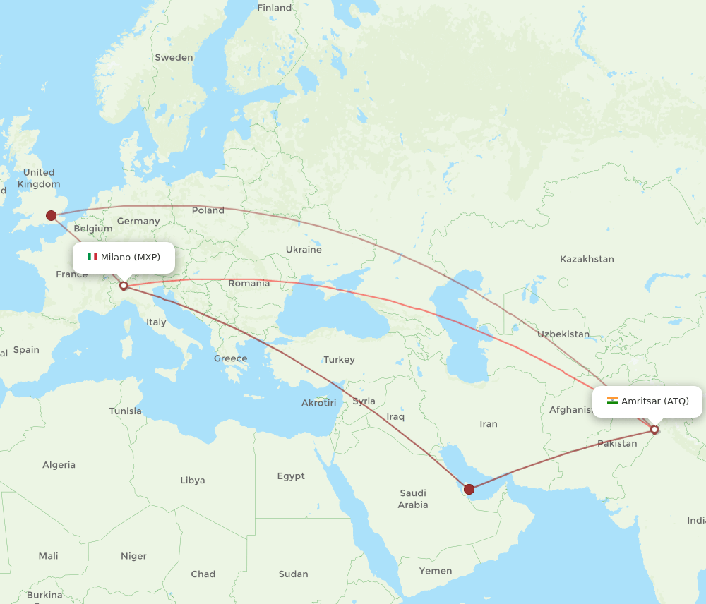 MXP-ATQ flight routes