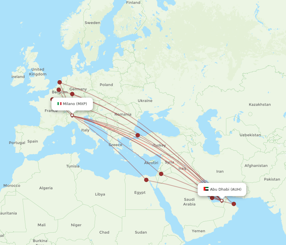 MXP-AUH flight routes
