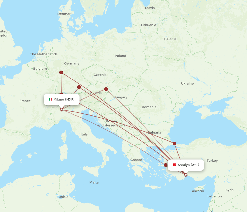 MXP-AYT flight routes