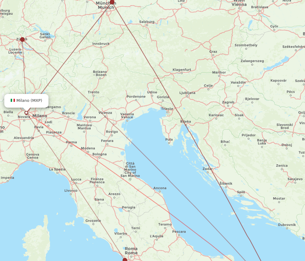MXP to BDS flights and routes map