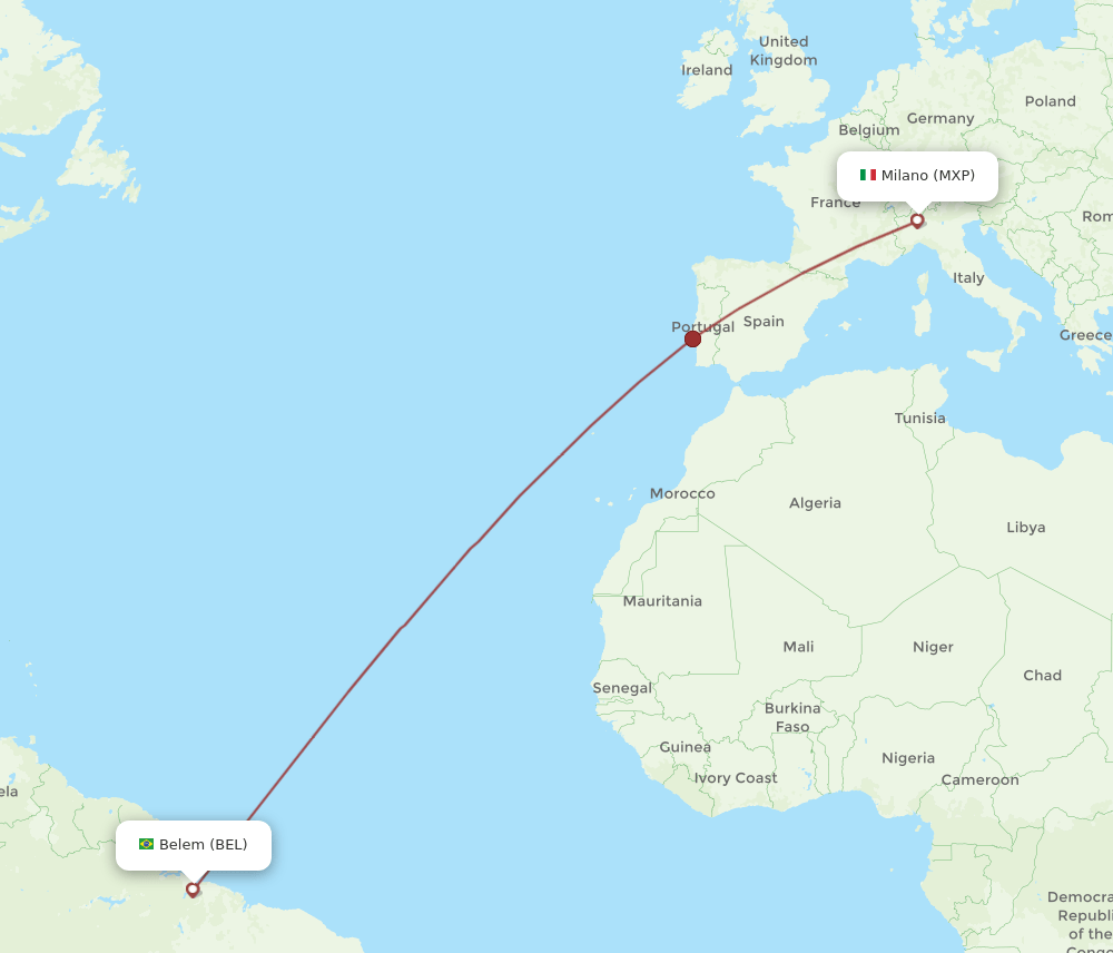MXP-BEL flight routes