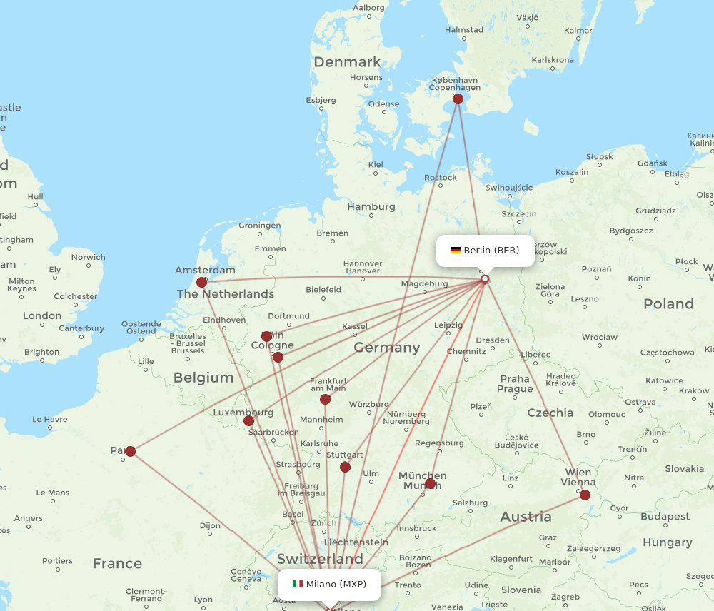 MXP-BER flight routes