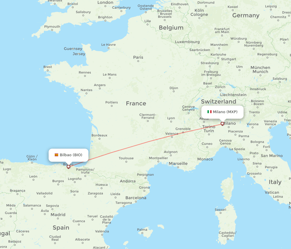 MXP-BIO flight routes