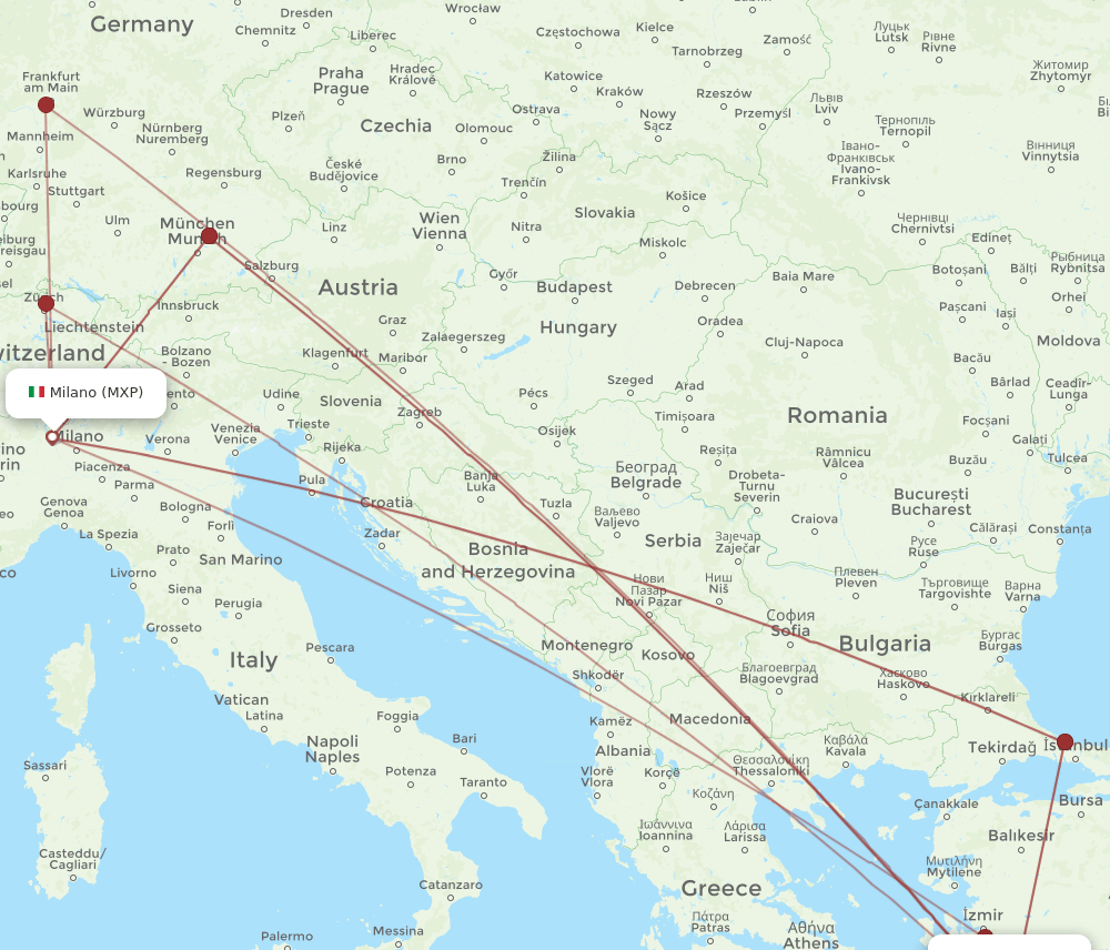 MXP-BJV flight routes