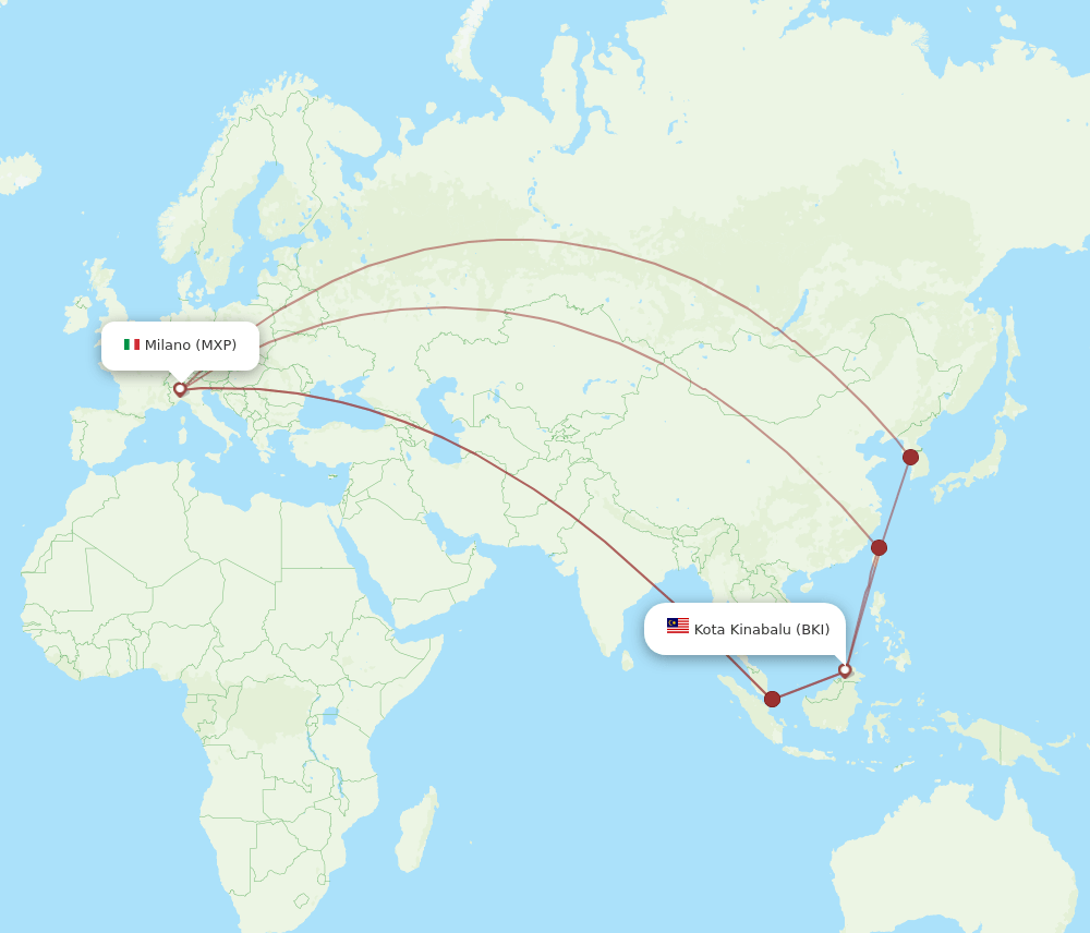 MXP-BKI flight routes